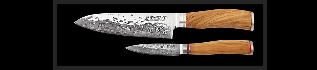 Wusaki Coffret Couteau Santoku alveole + Office - 