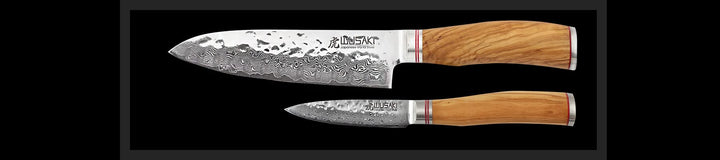 Wusaki Coffret Couteau Santoku alveole + Office - 