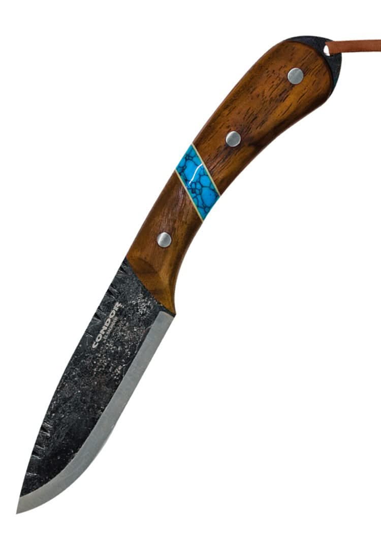 Condor Blue River 62729, couteau fixe avec manche en noyer et étui cuir