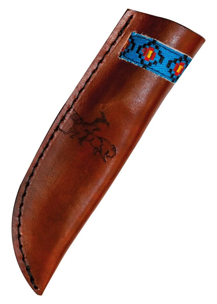 Condor Blue River 62729, couteau fixe avec manche en noyer et étui cuir