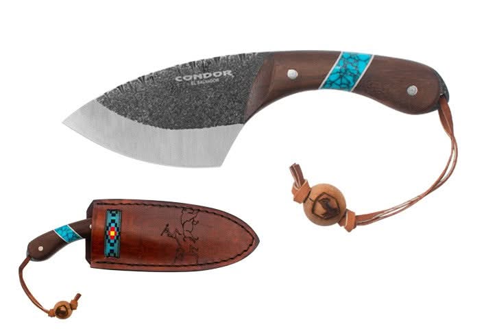 Condor Blue River Skinner 60046, couteau de chasse avec étui cuir