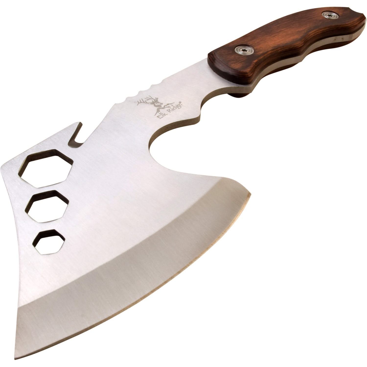 Elk Ridge ER-199BR, hache compacte à manche en bois avec étui nylon