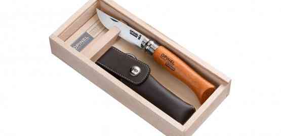 Opinel N°08 Carbone avec étui Alpine et plumier en bois – Coutellerie Marcin