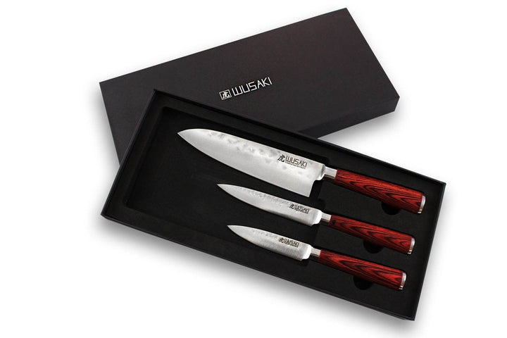 Coffret Couteau Japonais Santoku + Universel + Office - 