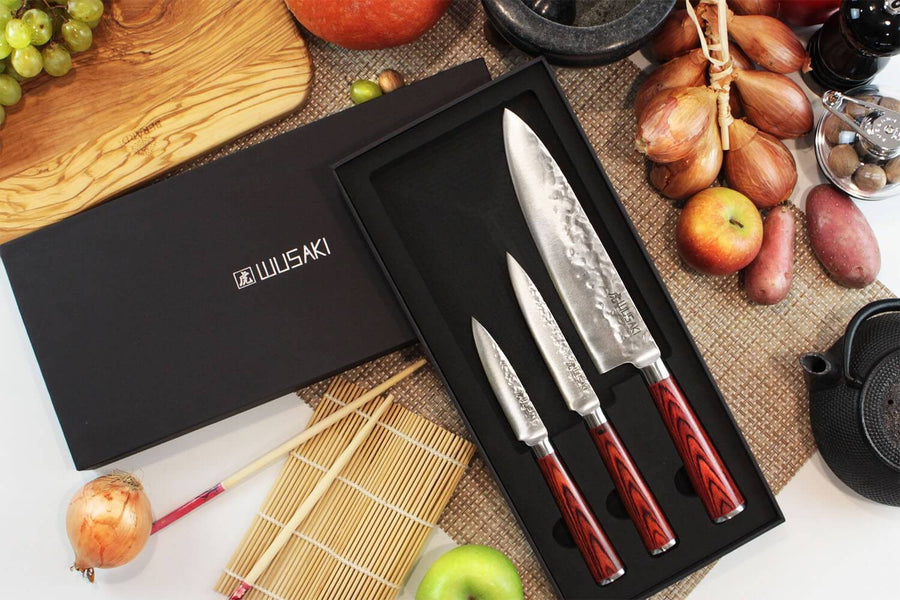 Coffret Couteau Japonais Santoku + Universel + Office -