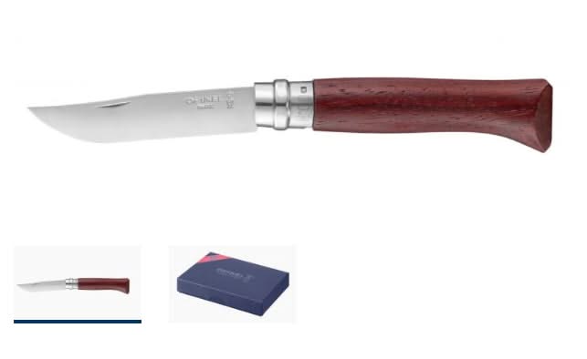 Opinel N°08 Luxe Padouk avec lame inox poliglace – Coutellerie Marcin