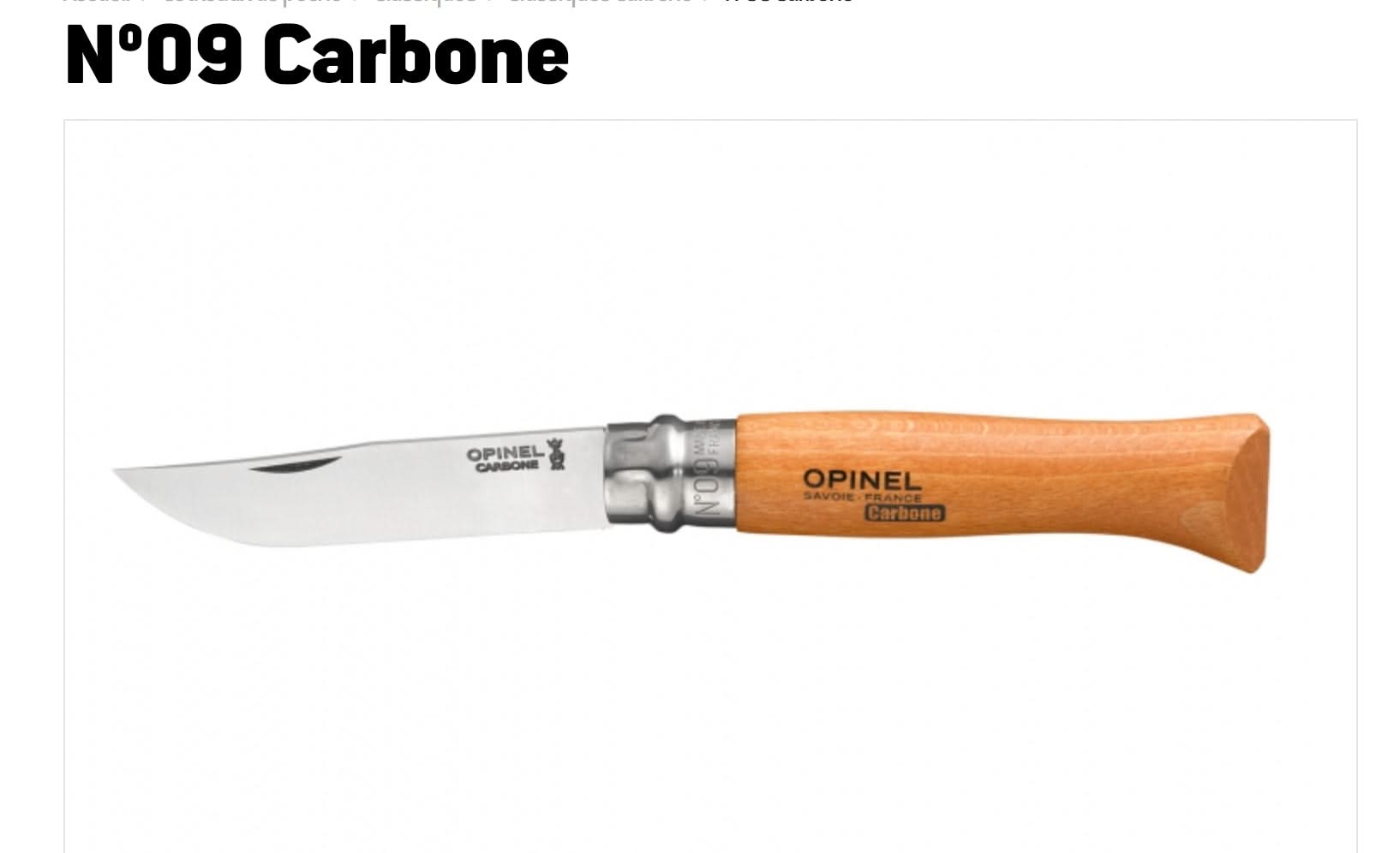 Opinel N°09 Carbone avec lame XC90 de 9 cm – Coutellerie Marcin