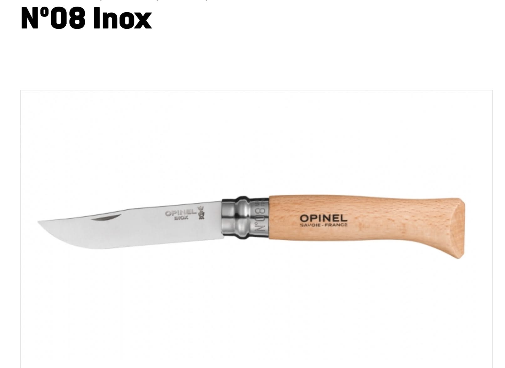 Opinel N°08 Inox – couteau pliant, lame 8,5 cm – Coutellerie Marcin