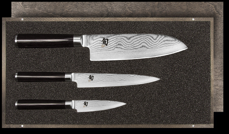 Set de Couteaux Japonais Kai DMS-310 ( DMS310 ) Shun Classic DM-0700 + DM-0701 + DM-0702 Damas - 