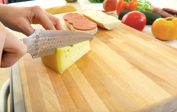 Doppio Couteau de cuisine double face , double tranchant ,manche d'olivier - 