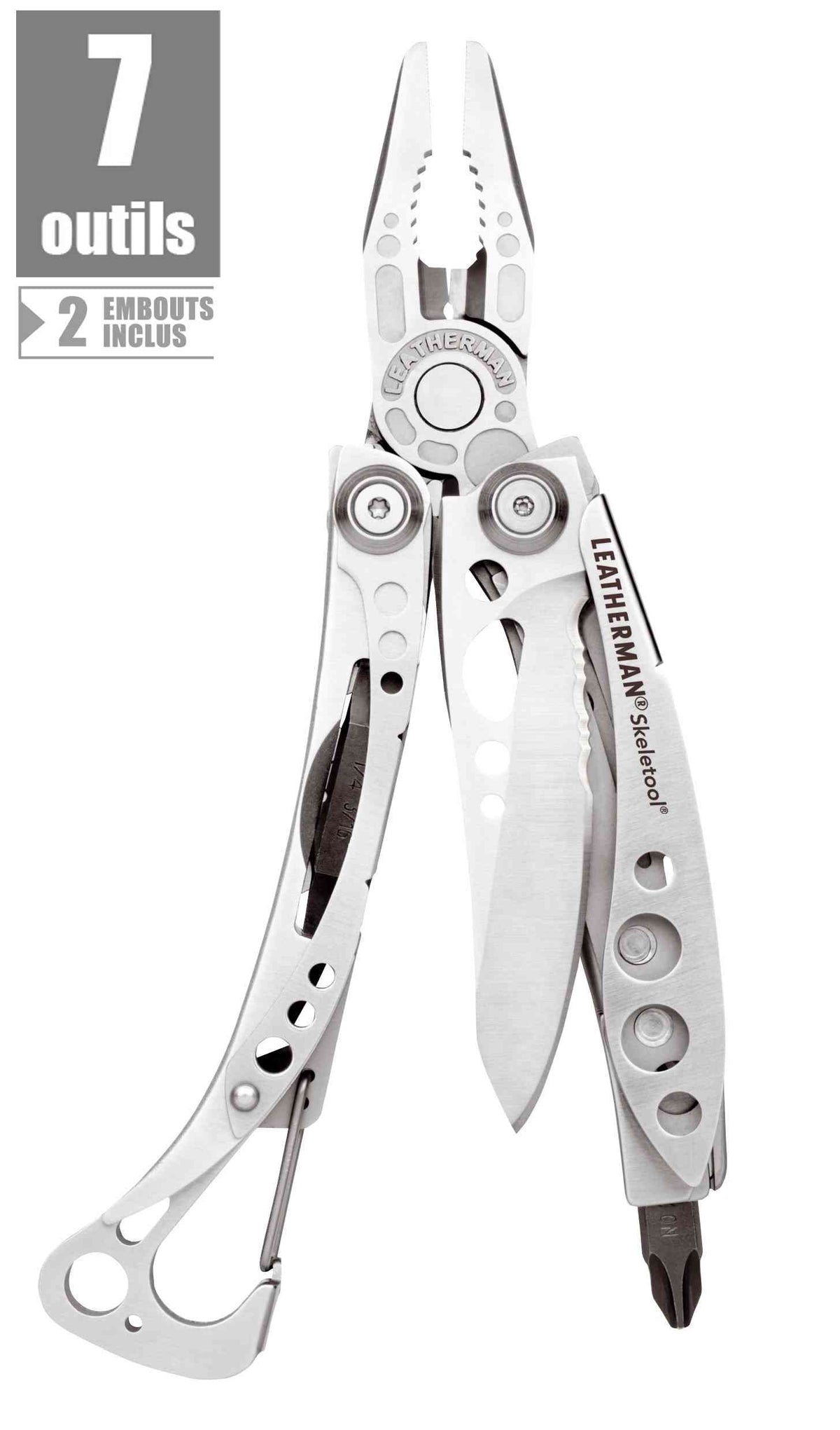 Leatherman Skeletool 830956 – Multitool 7 fonctions en acier inoxydable