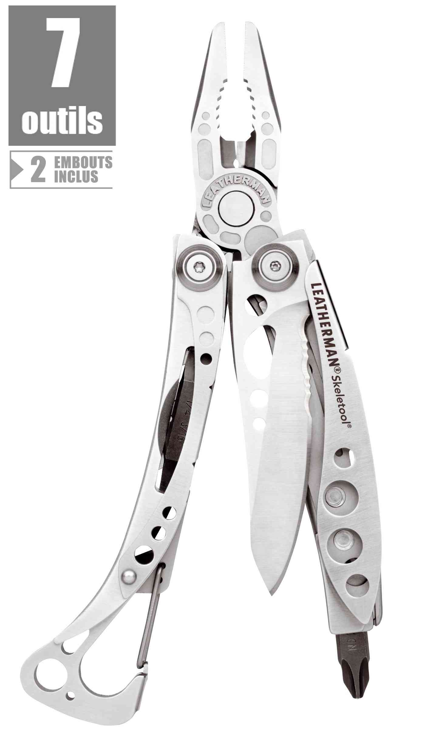 Leatherman Skeletool 830956 – Multitool 7 fonctions en acier inoxydable