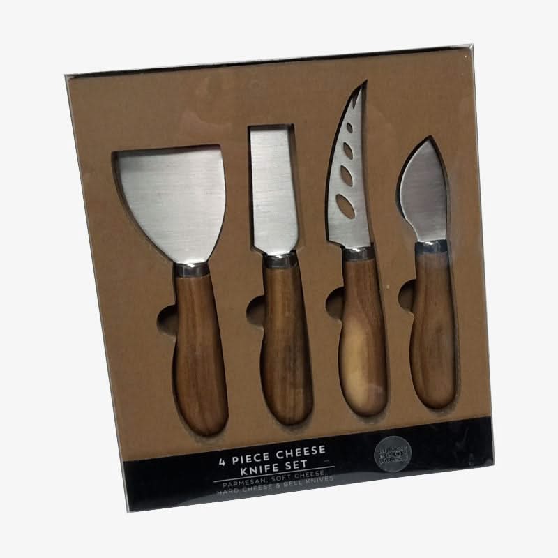 Ensemble de couteaux à fromage Taylors Eye 4pcs. avec des bols en bois d'acacia - 