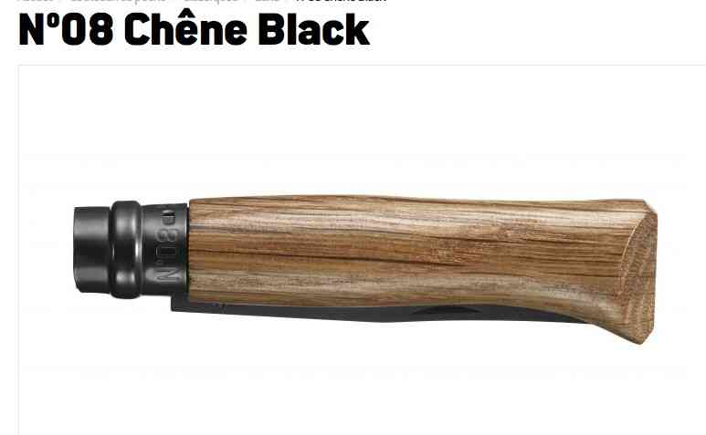 Opinel N°08 Chêne Black – couteau pliant à lame noire – vue 3