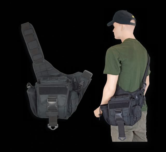Barbaric 34383 – Sac militaire noir en nylon 600D avec système MOLLE