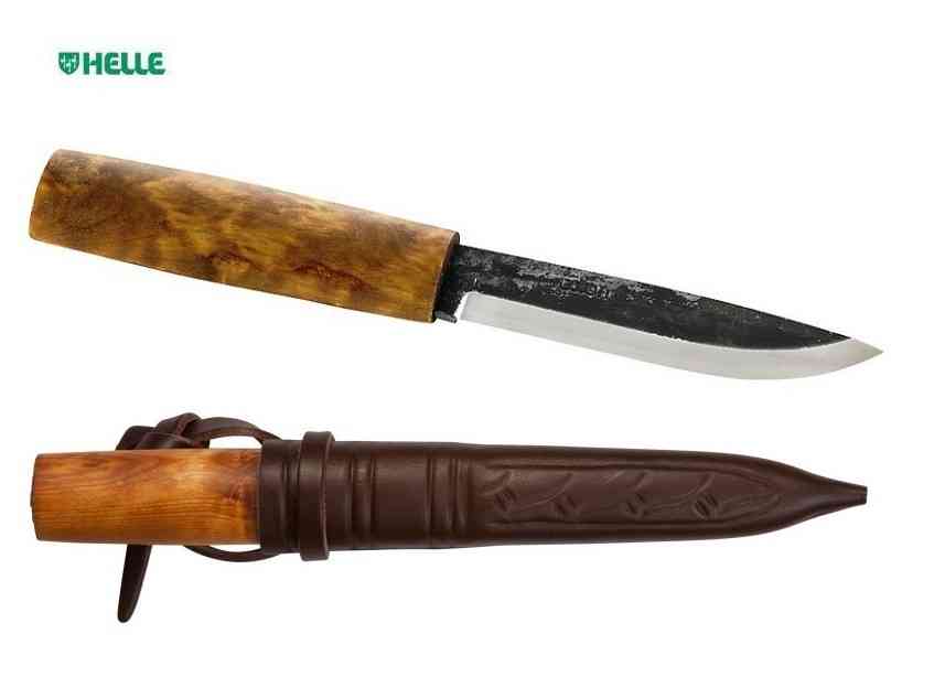 Helle Viking 200096, couteau fixe et étui en cuir