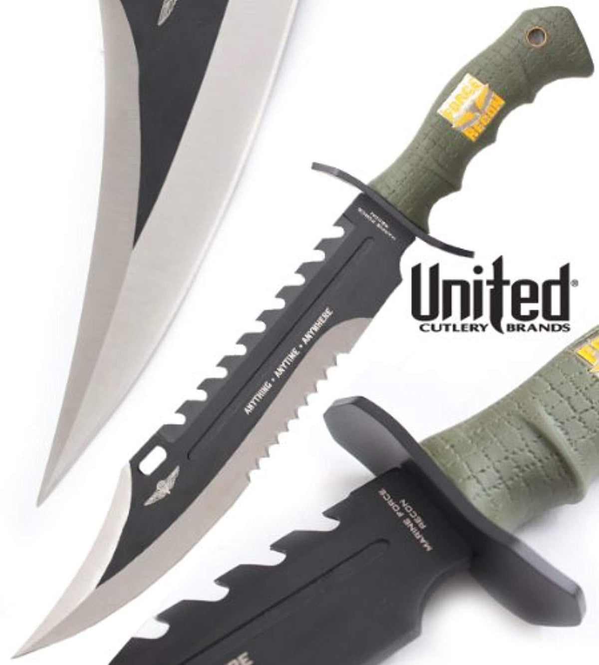 Couteau fixe United Cutlery UC2863 Marine Force Recon Sawback Bowie - 