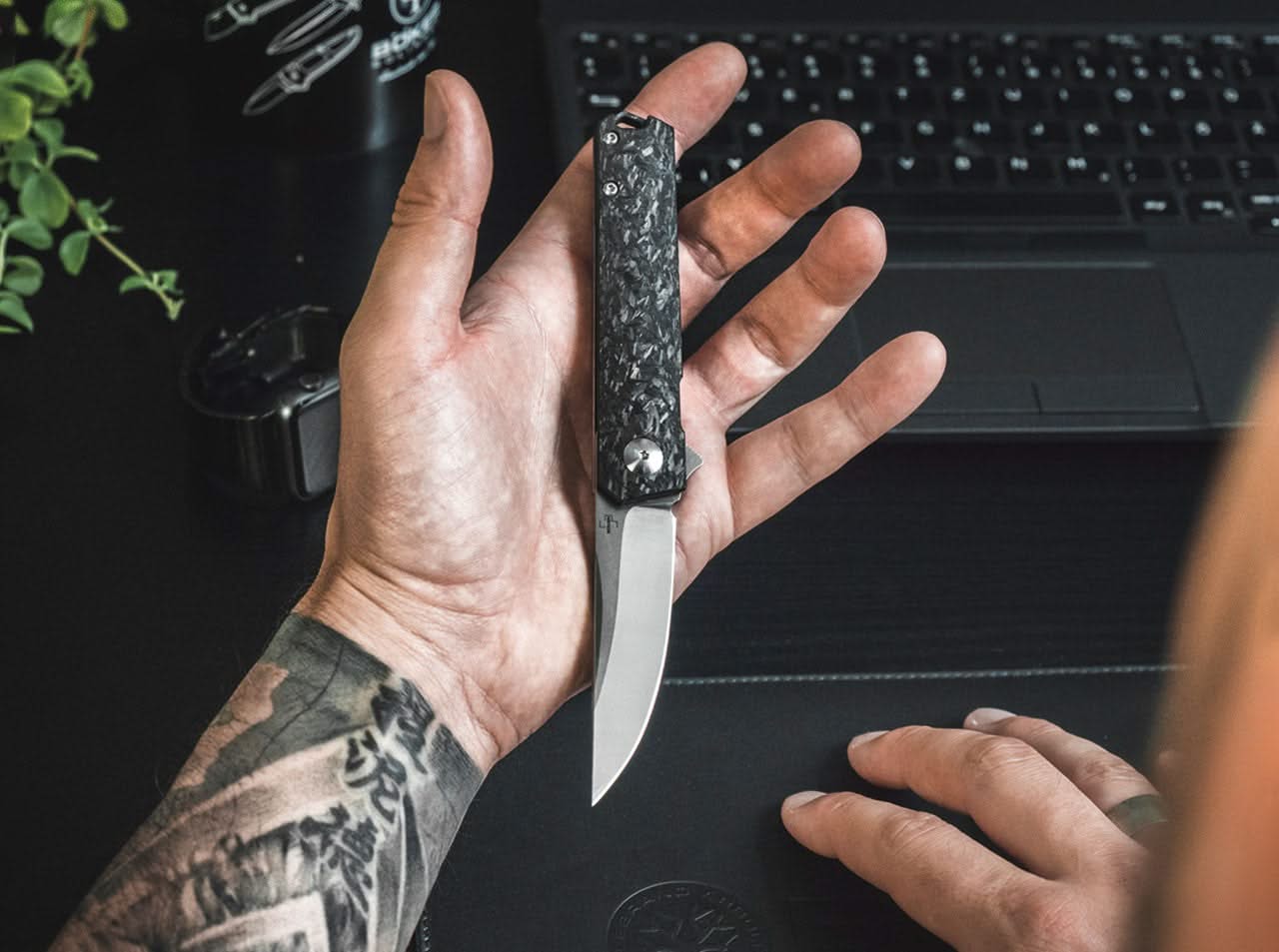 Boker 01BO231 Kwaiken Compact Flipper Marble Carbone - 