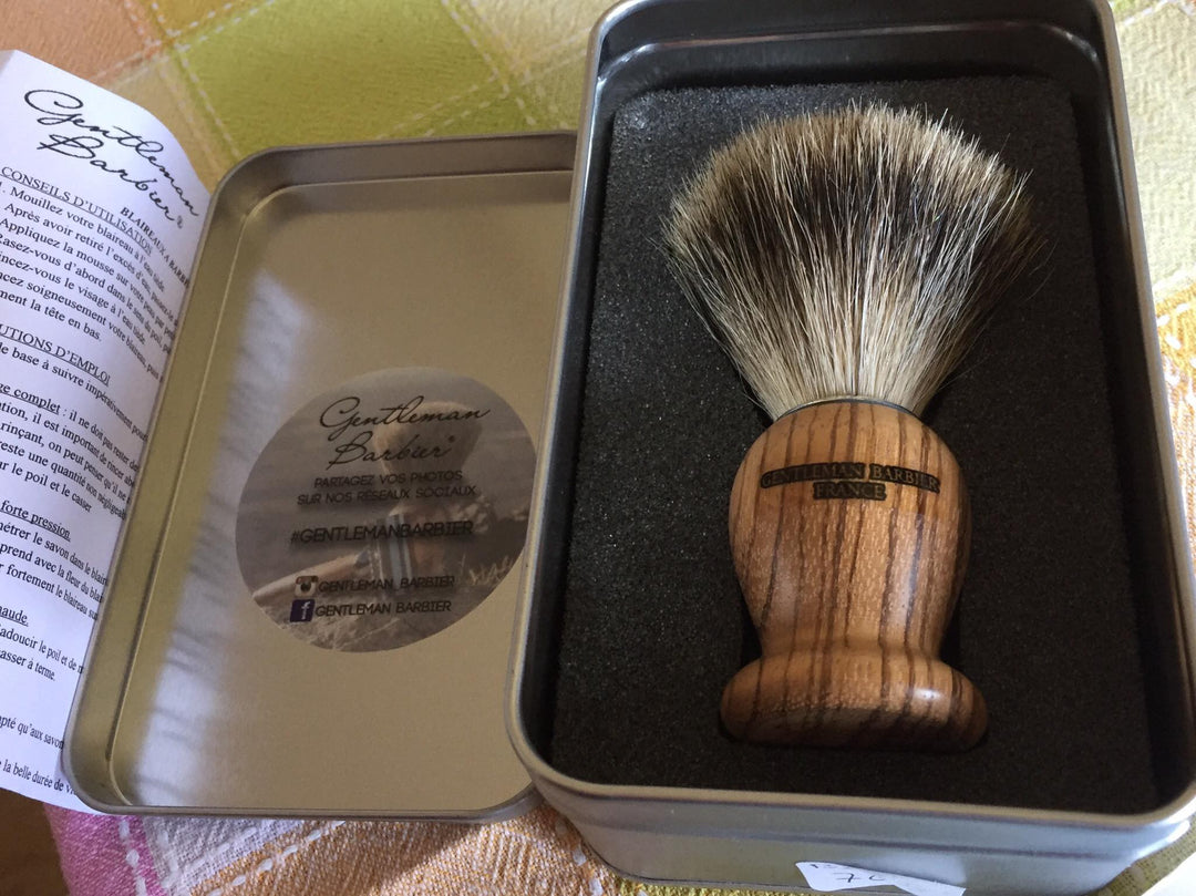 Blaireau BZEPB Gentleman Barbier Bois zébré - 