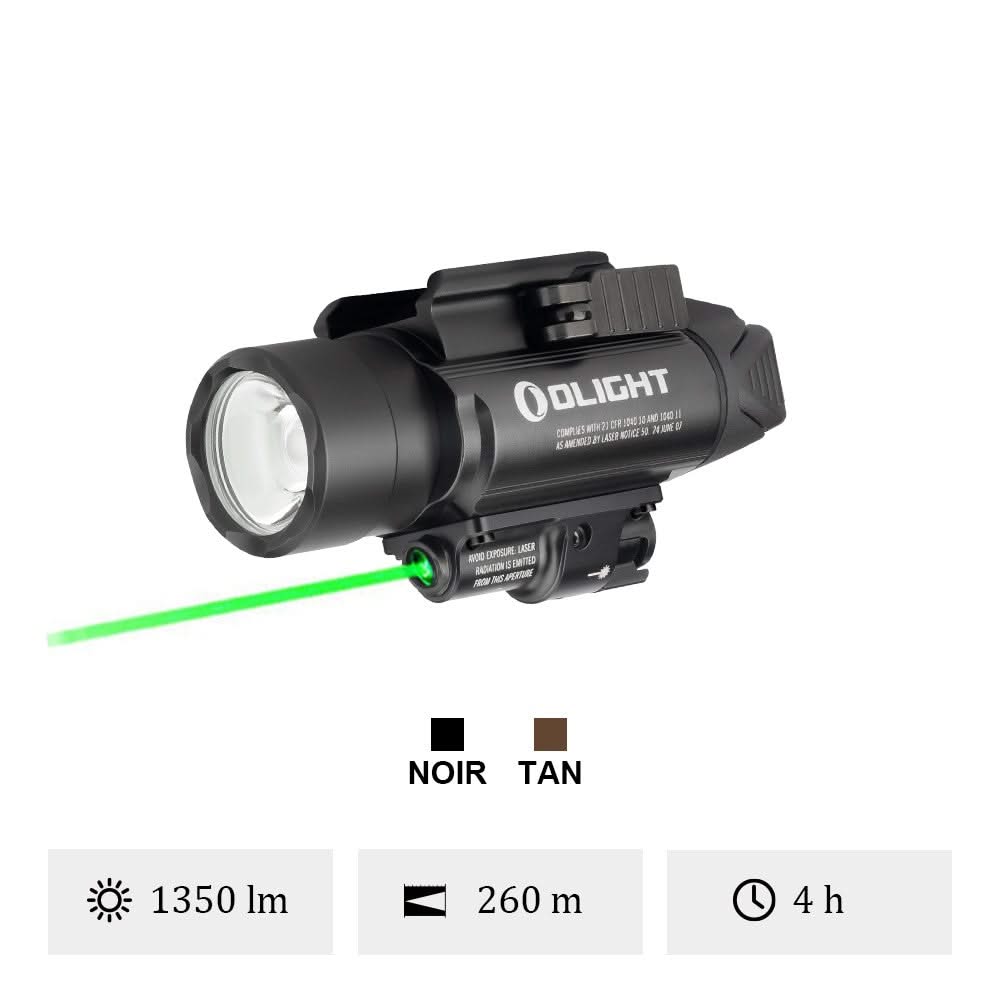 Lampe Led Olight Baldr Pro Black Laser vert OL PL-PRO-2GL / Olight Baldr Pro Black - 