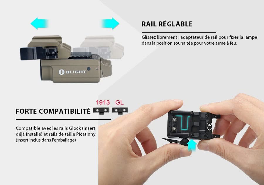 Olight PL-MINI 2 Valkyrie noire – lampe sur rail 600 lm – vue 6