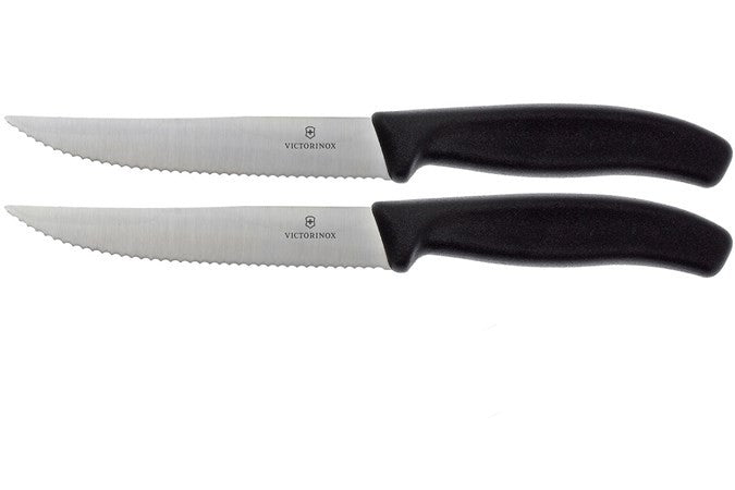 Victorinox 6.7933.12 ( 6793312 ) Couteau à steak et à Pizza " Gourmet " Grand modèle noir 2 pcs - 