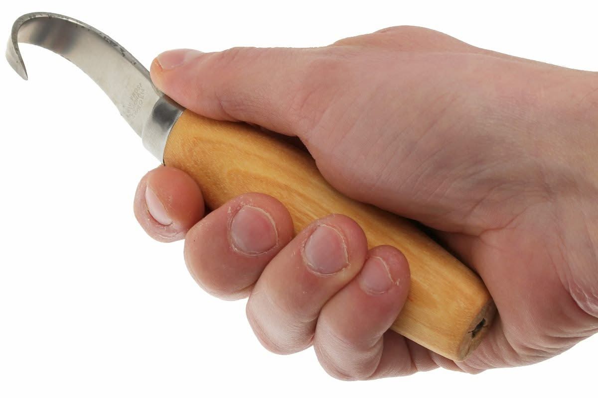 Morakniv Hook Knife 164 droitier, couteau croche à manche en bouleau