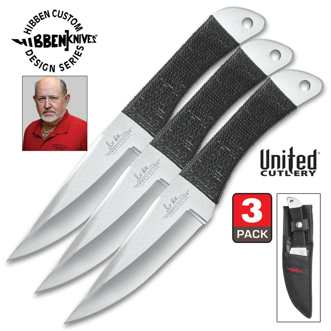 Lot Très beau Couteau fixe United Cutlery GH-0947B ( GH0947B ) Gil Hibben Grip Thrower Triple Set -