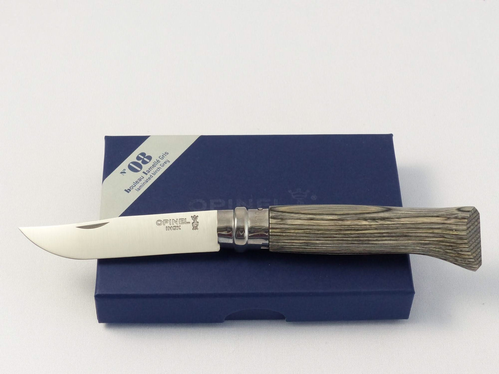 Opinel N°08 Bouleau Lamellé Gris - 