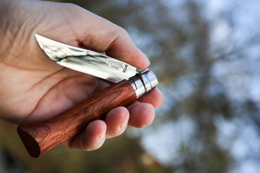 Opinel N°08 Luxe Padouk avec lame inox poliglace – Coutellerie Marcin