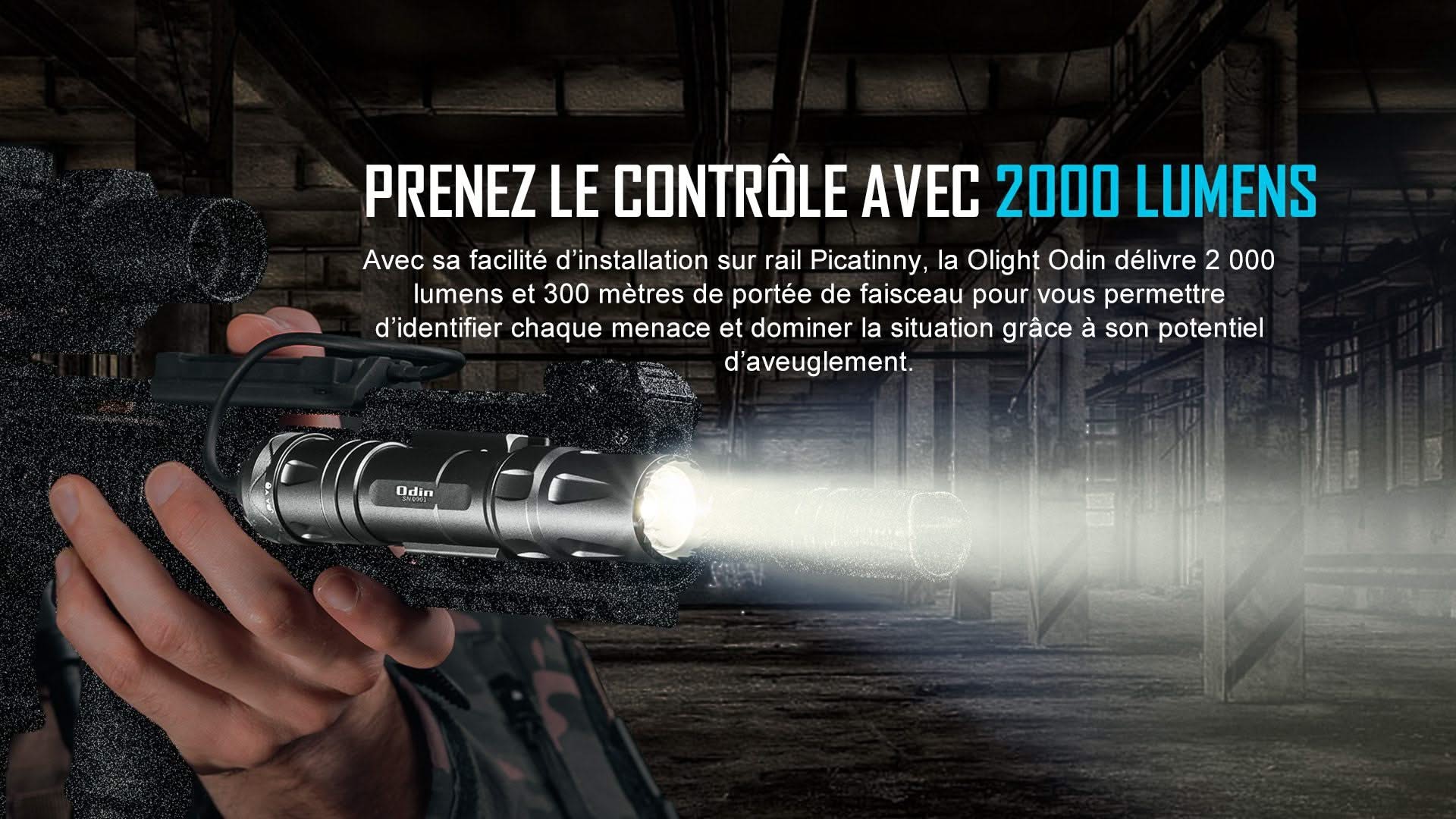 Olight Odin - Lampe Tactique Militaire Picatinny Puissante - 