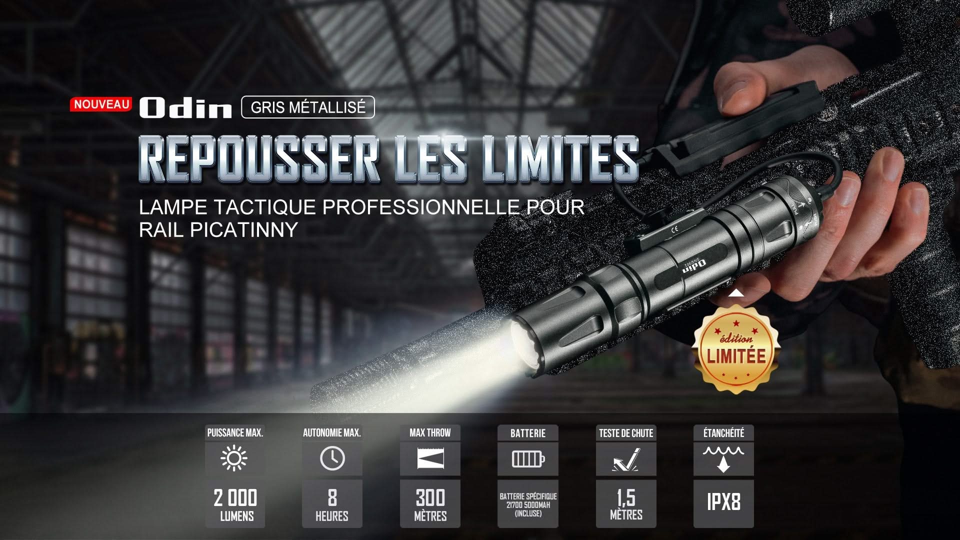 Olight Odin - Lampe Tactique Militaire Picatinny Puissante - 