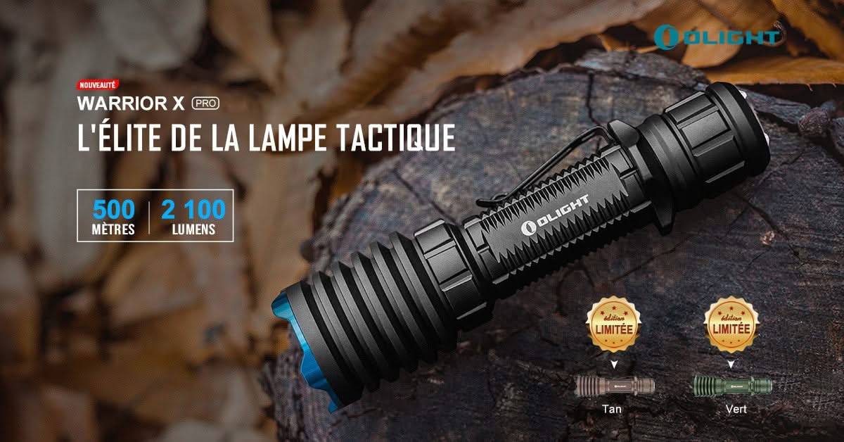 Olight Warrior X Pro noire, lampe tactique rechargeable
