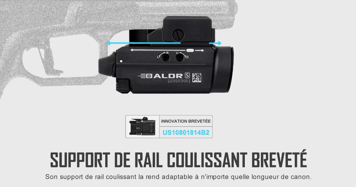 Olight Baldr S Lampe Rail Picatinny Ou Glock Avec Laser Vert - 