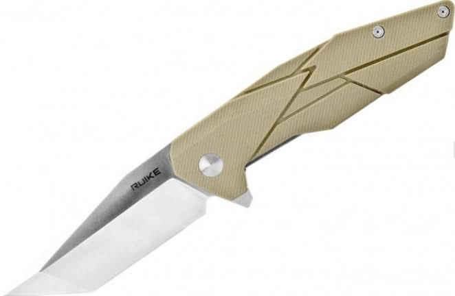 Ruike P138W - Couteau pliant Lame Tanto - Couleur Désert - 