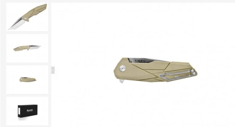Ruike P138W - Couteau pliant Lame Tanto - Couleur Désert - 