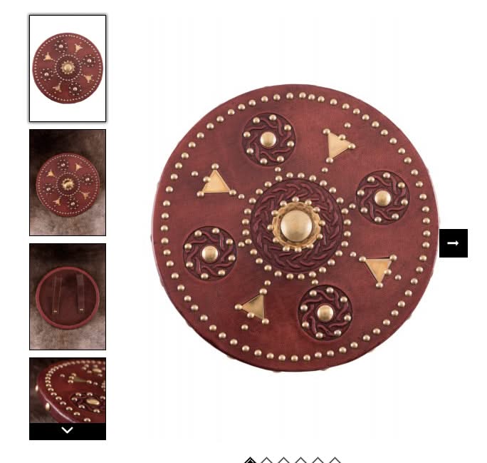 Wiking Mini-Targe, petit bouclier rond écossais avec raccords en laiton - 