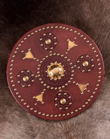 Wiking Mini-Targe, petit bouclier rond écossais avec raccords en laiton - 
