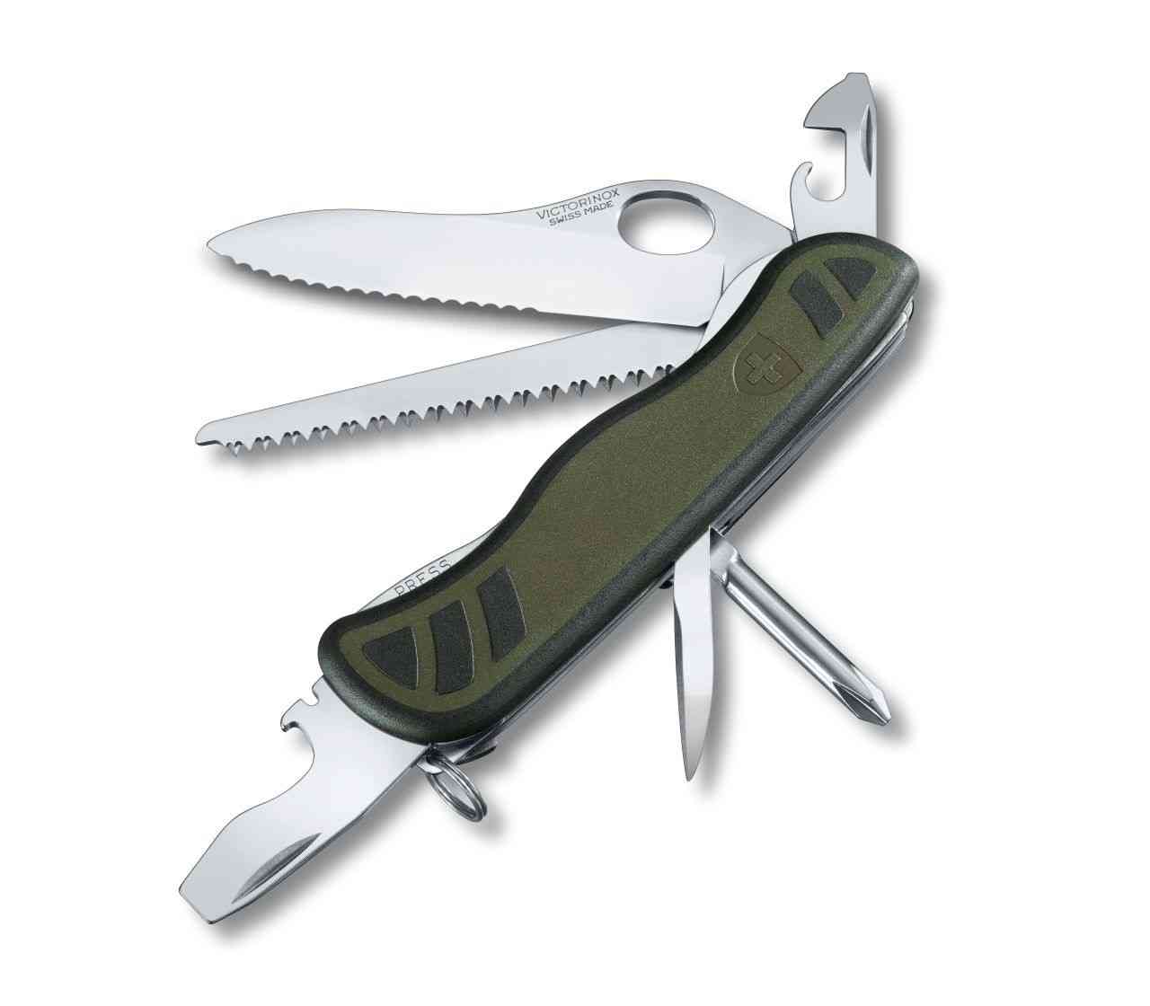 Grün-schwarzes Victorinox Schweizer Soldatenmesser 08