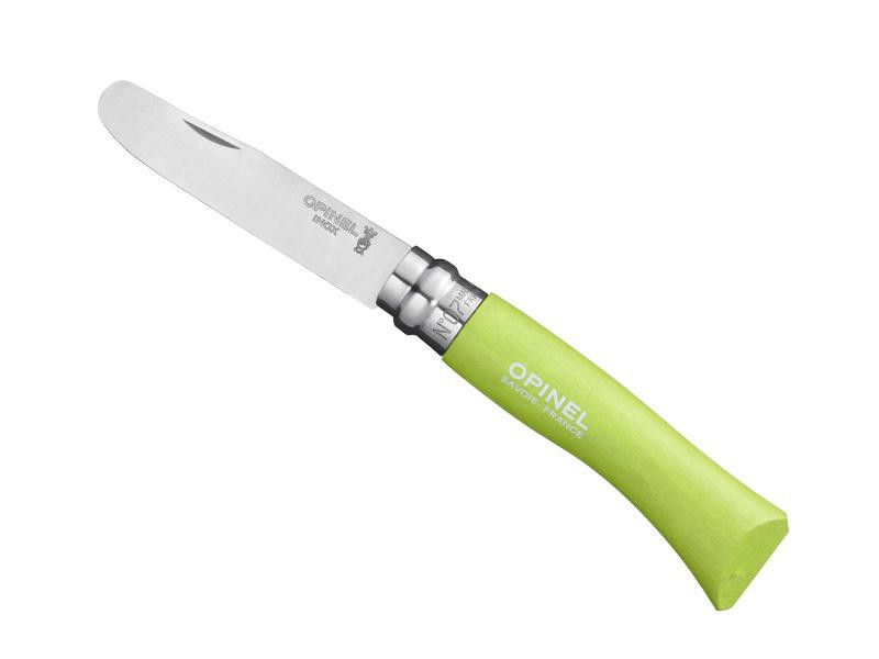 OPINEL N° 07, couteau pour enfants, inoxydable, bois de hêtre vert -