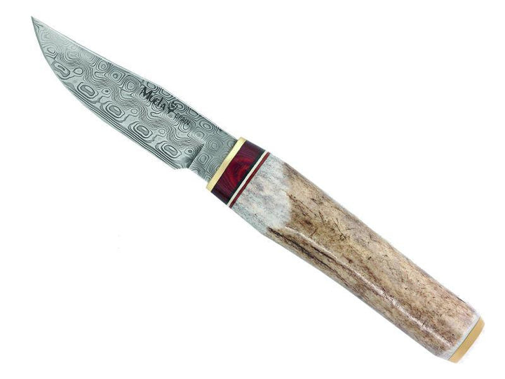Muela Couteau de chasse Bowie Lame Damas INOX de 7 cm dans un coffret - 