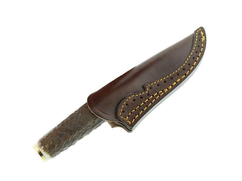 Muela Couteau de chasse Bowie Lame Damas INOX de 7 cm dans un coffret - 