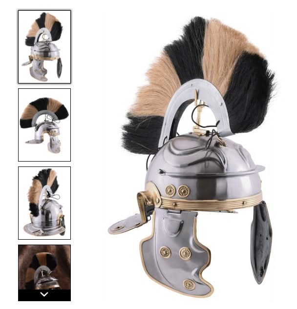 Casque romain gaulois impérial -G- Weisenau en acier avec panache de casque - 