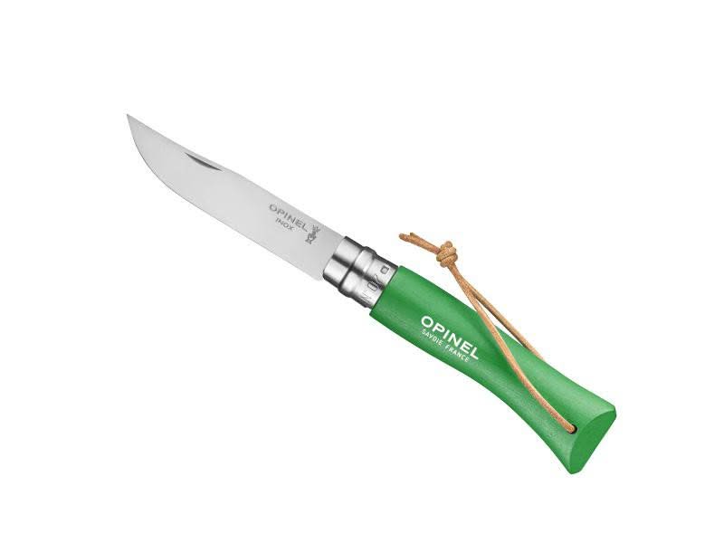OPINEL 7 VRI VERT PRAIRIE, COUTEAU AV. LIEN BAROUDEUR - 