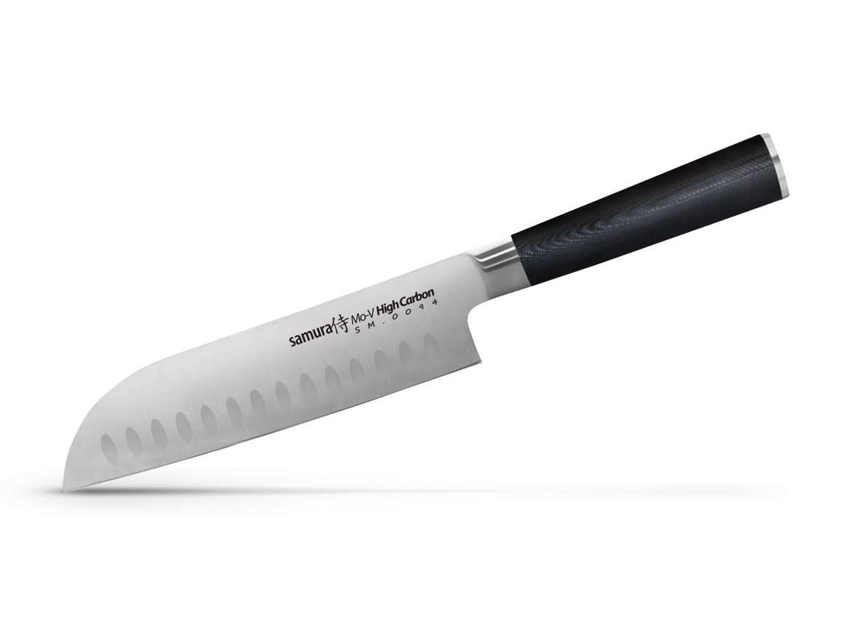 Samura MO-V SANTOKU C/ALVEOLI ( Santoku knife hollow ground ) CM.18 -