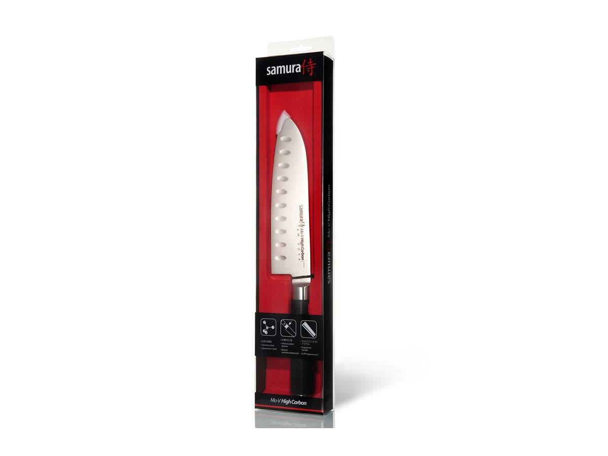 Samura MO-V SANTOKU C/ALVEOLI ( Santoku knife hollow ground ) CM.18 - 