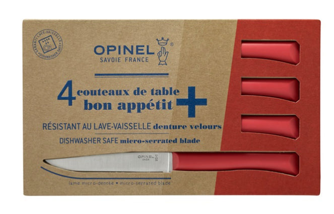 Opinel Coffret 4 couteaux de table Bon Appétit + Rouge -