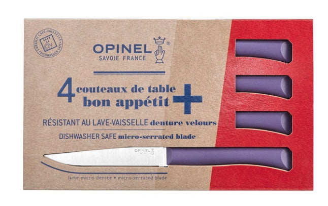 Opinel Coffret 4 couteaux de table Bon Appétit+ Violet - 