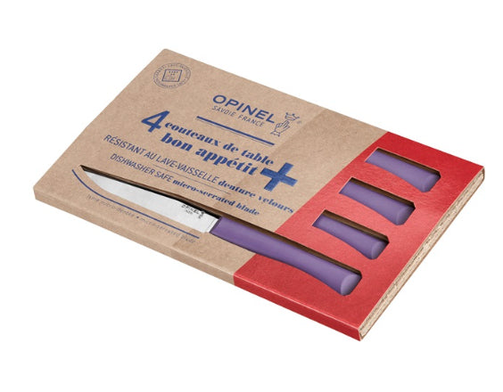 Opinel Coffret 4 couteaux de table Bon Appétit+ Violet - 