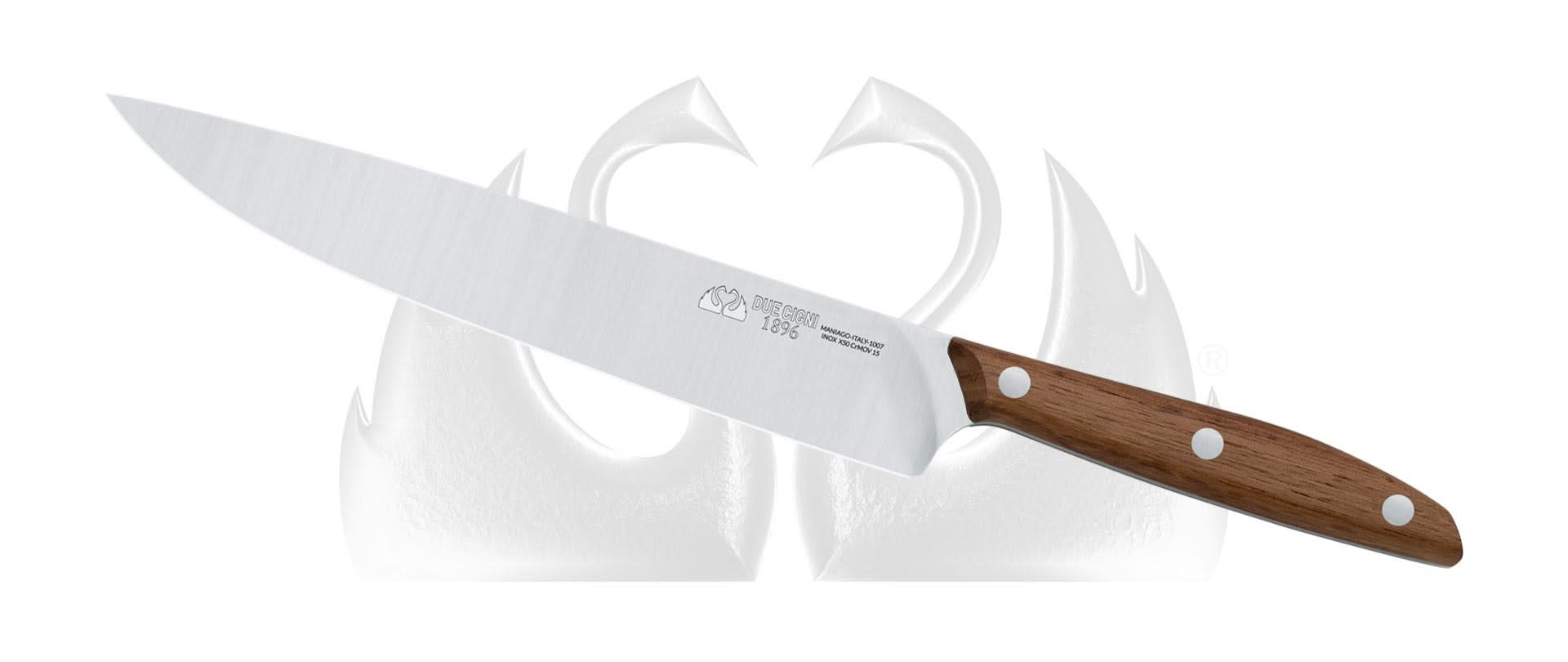DUE CIGNI 1896 COUTEAU TRANCHELARD 19,5CM NOYER - 